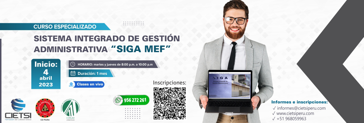 curso especializado sistema integrado de gestiOn administrativa     siga mef 2023